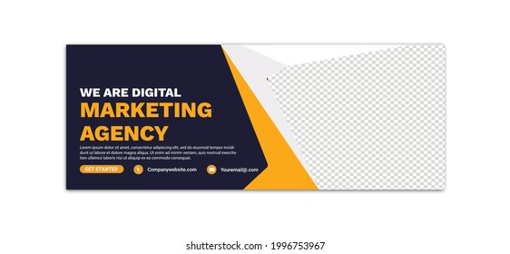 Digital Marketing Template Banner Design For Social Media, Digital Business Marketing Promotion Timeline Facebook And Social Media Cover Template