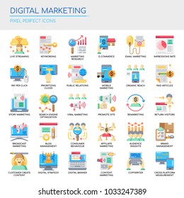 Digital Marketing , Thin Line and Pixel Perfect Icons