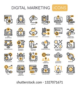 Digital Marketing , Thin Line and Pixel Perfect Icons