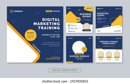 Digital marketing training webinar social media post template