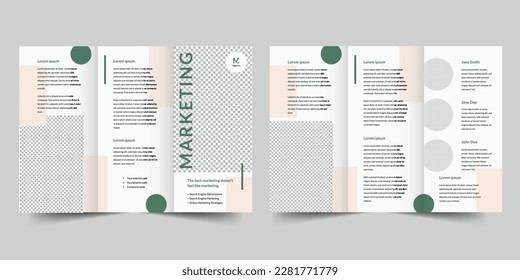 Digital Marketing trifold brochure template. A clean, modern, and high-quality design tri fold brochure vector design. Editable and customize template brochure