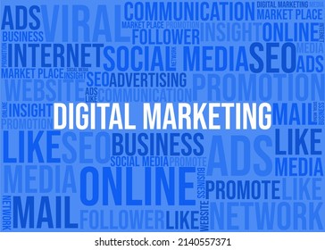 Digital marketing typography illustration with vector file
