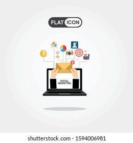 Digital marketing vector concept. Vector flat design illustration.