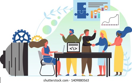 Digital marketing, vector flat style design illustration