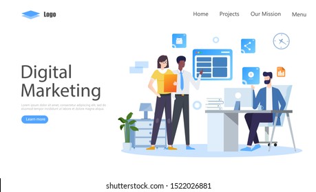 Digital Marketing Vector Illustration Concept, Suitable for web landing page, ui, mobile app, editorial design, flyer, banner, and other related occasion