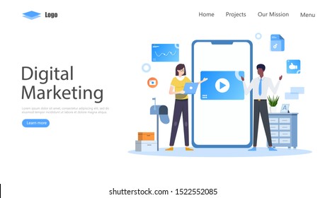 Digital Marketing Vector Illustration Concept, Suitable for web landing page, ui, mobile app, editorial design, flyer, banner, and other related occasion
