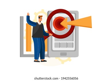 Digital Marketing Vector Illustration concept. Flat illustration isolated on white background.