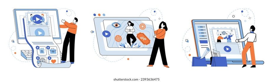 Digital marketing vector illustration. The digital marketing concept highlights transformative power digital channels SEO plays crucial role in improving online visibility and driving organic traffic