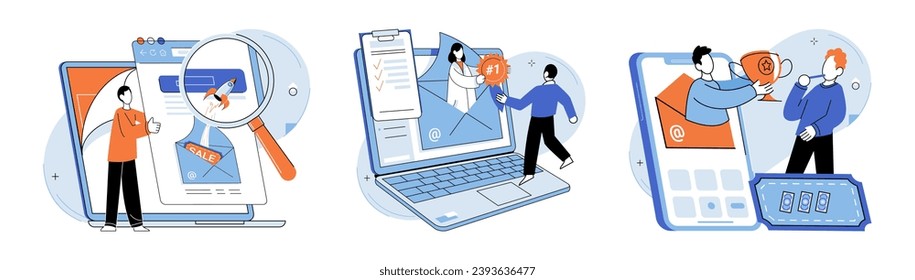 Digital marketing vector illustration. Distribution channels play crucial role in reaching and connecting with online consumers Promotion is key element digital marketing, driving brand visibility