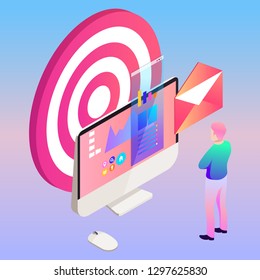 Digital marketing vector illustration. Template for banners design. Technology background.