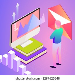 Digital marketing vector illustration. Template for banners design. Technology background.