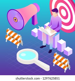 Digital marketing vector illustration. Template for banners design. Technology background.