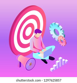 Digital marketing vector illustration. Template for banners design. Technology background.