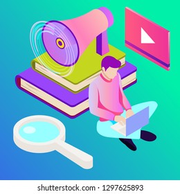 Digital marketing vector illustration. Template for banners design. Technology background.