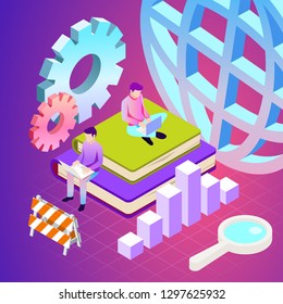 Digital marketing vector illustration. Template for banners design. Technology background.