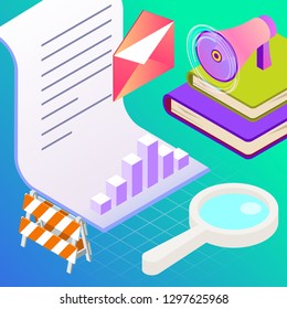 Digital marketing vector illustration. Template for banners design. Technology background.