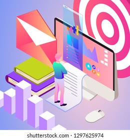 Digital marketing vector illustration. Template for banners design. Technology background.