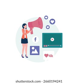 Marketing digital   Ilustração vetorial que pode ser facilmente modificada ou editada
