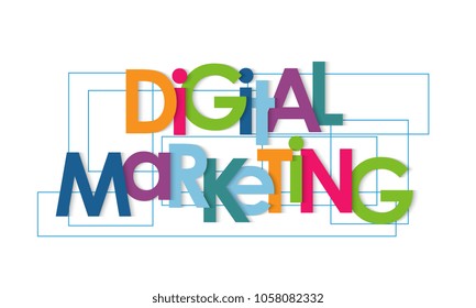 Digital marketing vector letters