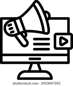 Digital Marketing Vector Line Icon Design