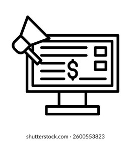 Digital Marketing Vector Line Icon Design