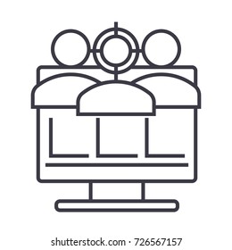 digital marketing vector line icon, sign, illustration on background, editable strokes
