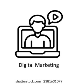 Ilustración de diseño del esquema del vector de marketing digital. Símbolo del archivo EPS 10 de fondo blanco 