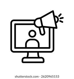 Digital Marketing Vector outline icon. Eps10 file 