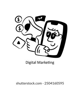 Digital Marketing vector outline se Design Vector Stock illustration. 