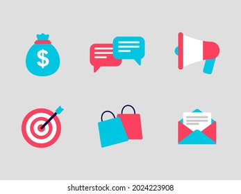 Digital marketing vector set icon free. Best use for digital marketing or advertisement topic design.