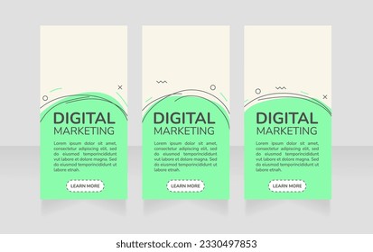 Digital marketing vertical web banner design template. Vector flyer with text space. Advertising placard with customized copyspace. Promotional printable poster for advertising. Graphic layout