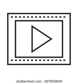 digital marketing video content advertising vector illustration line icon