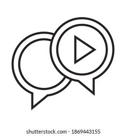 digital marketing video player button vector illustration line icon