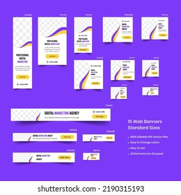 Digital marketing web banner design web template Set, Horizontal header web banner. Geometric shape cover header background for website banner, Social Media Cover ads banner, google ads 