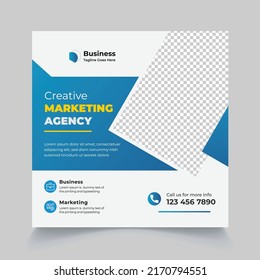 Digital marketing web banner and social media post square flyer design template