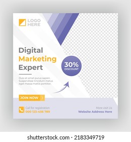 Digital marketing web banner and social media post template