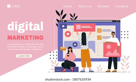 Digital Marketing Web Page Template Business Stock Vector (Royalty Free Digital Marketing Web Page Template Business Stock Vector (Royalty Free