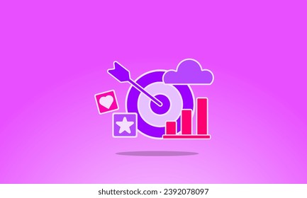 Digital marketing, digital web technology design. 3D Vector Illustration.