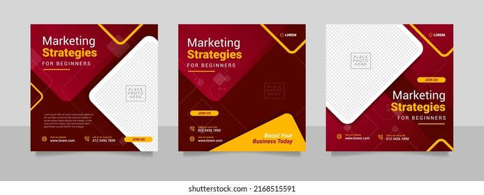 Digital marketing webinar and business conference social media post template.