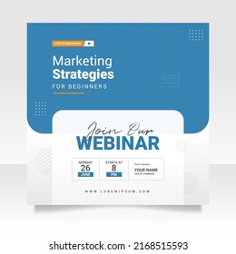 Digital Marketing Webinar And Business Conference Social Media Post Template.