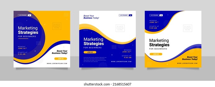 Digital marketing webinar and business conference social media post template.