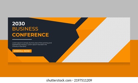 Digital marketing webinar, cover banner design, corporate business webinar, web banner template, business conference layout