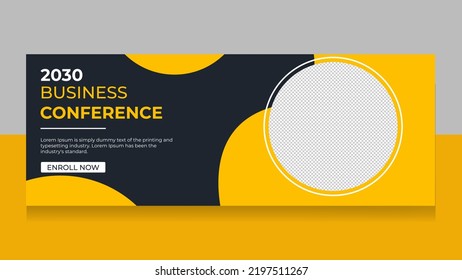 Digital marketing webinar, cover banner design, corporate business webinar, web banner template, business conference layout