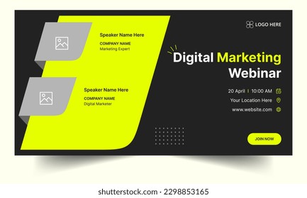 Digital marketing webinar facebook cover banner online digital marketing business social media post design template, editable vector eps 10 file format