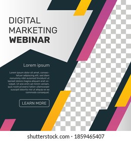 Digital marketing webinar social media design template. - Vector.