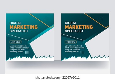 Digital marketing webinar social media post banner business social post template