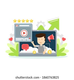 Digital marketing, website content promotion on Internet and social media