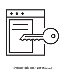 Passwort-Netzwerk der digitalen Marketing-Website, Vektorgrafik-Symbol