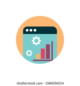 digital marketing website statistics chart report settings vector illustration