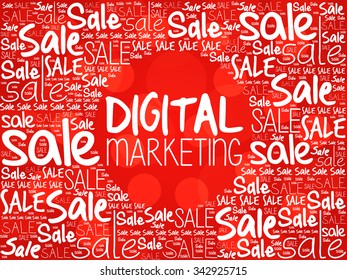 Digital Marketing word cloud background, business concept